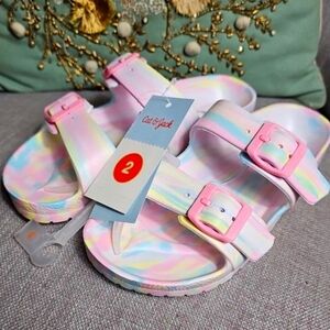Cat & Jack Girls slide Sandals size 2